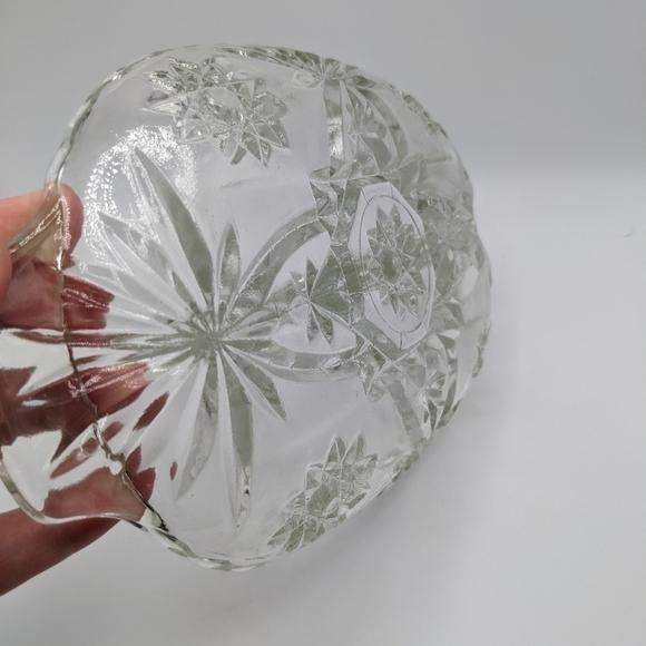 ANCHOR Hocking Star of David Clear Pressed Glass Divided Relish Dish / Tray - Picture 7 of 7